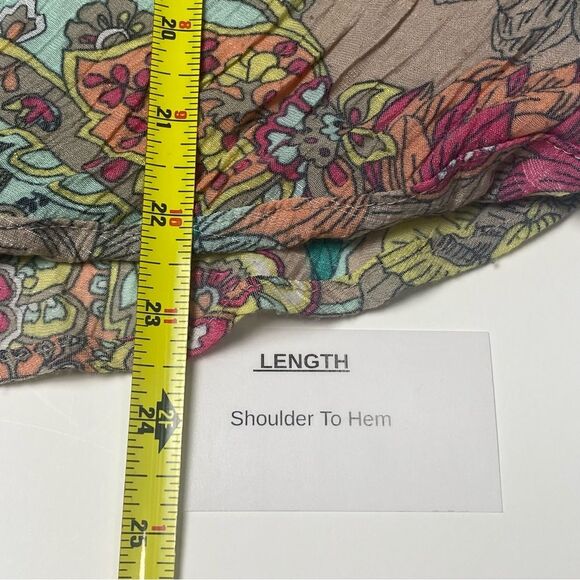 Spense Floral Paisley Colorful Boho Bell Sleeve Blouse Women's Size Small - Picture 16 of 16